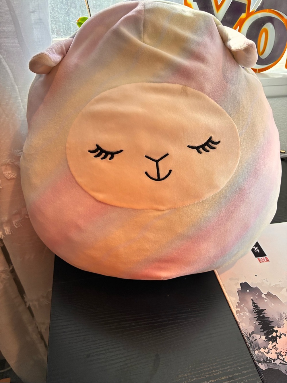 Plush Pastel Lamb Kids Cushion - Multicolor